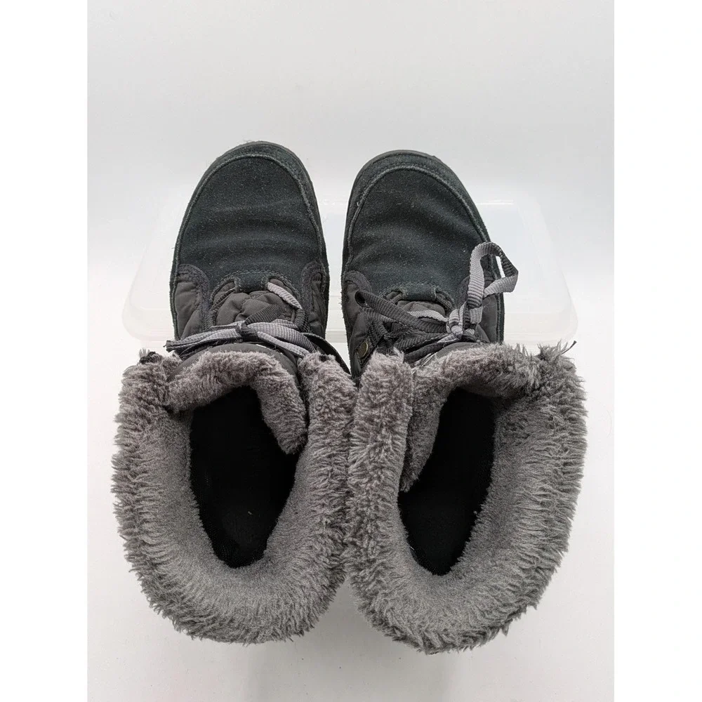 Columbia Winter Snow Boots Womens Size 9 Black Faux Fur Omni-Heat Insulated